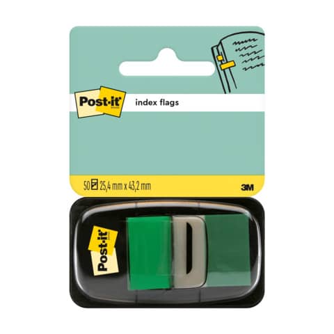 Segnapagina removibili Post-it® Index Medium con dispenser verde 50 segnapagina - 680-3